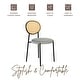 preview thumbnail 76 of 92, Leisuremod Euston Modern Velvet/Leather Dining Chair - Minimalist Wicker Back Accent Chair for Home Living Room & Kitchen