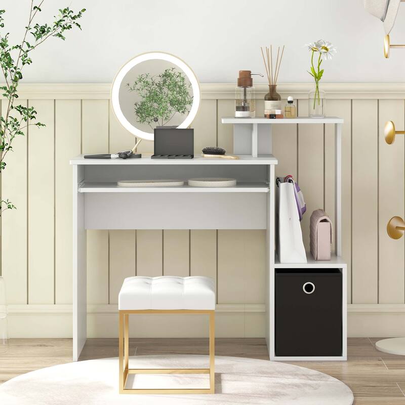 Costway Home Office Computer Desk Space-saving Study Writing Desk with - See Details