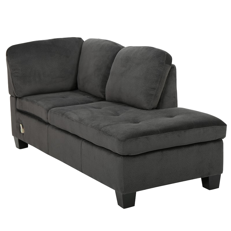 Modern L Shaped Sectional Sofa with Tufted Upholstery and Firm Cushions for Living Rooms or Guest Spaces