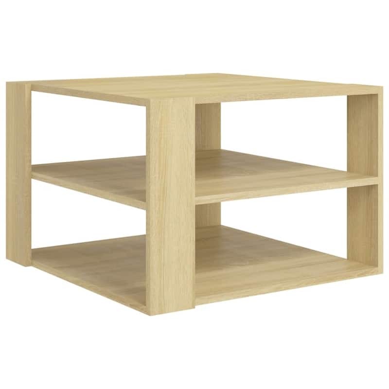 vidaXL Coffee Table Sonoma Oak 24"x24"x16" Chipboard