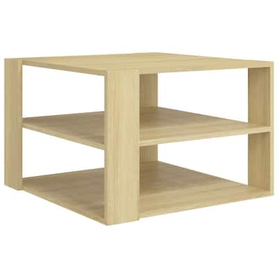 vidaXL Coffee Table Sonoma Oak 24"x24"x16" Chipboard