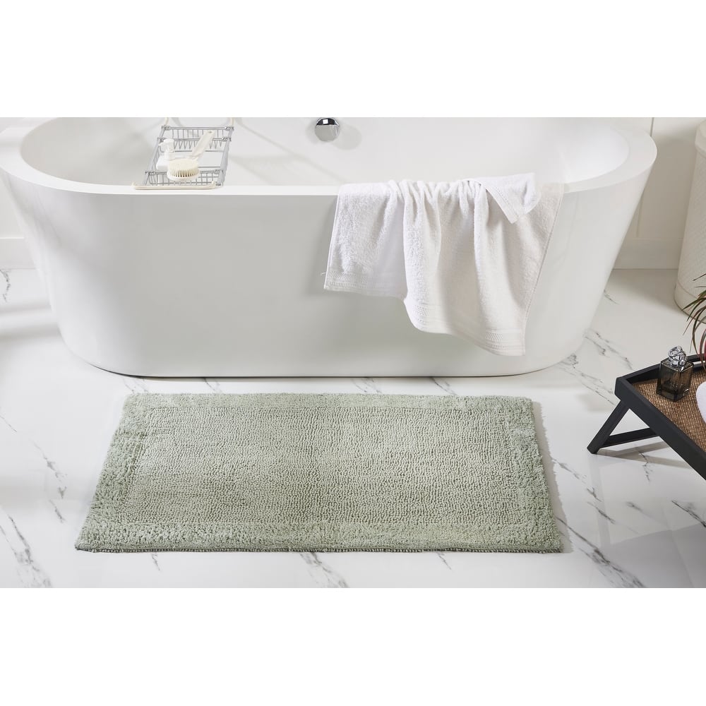 Better Trends Bath Rugs 100% Cotton Soft Water Absorbent Chenille Bathroom Rug for Shower, Sink Mats Edge Collection