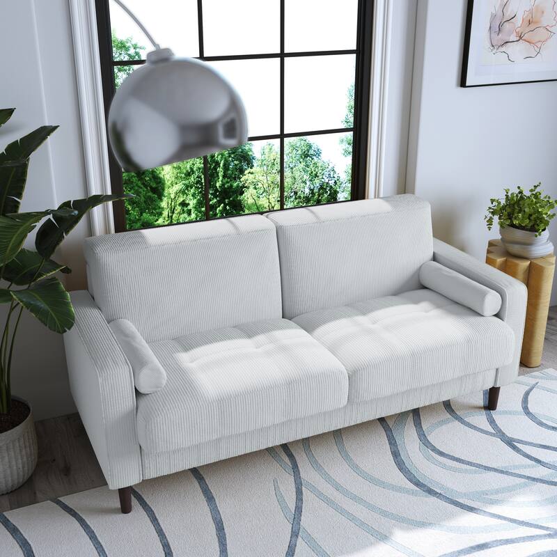 Corduroy 61.9" Loveseat Sofa Square Armrests