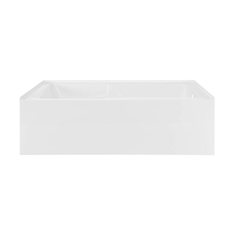 Voltaire 72" x 36" Right-Hand Drain Alcove Bathtub with Apron and Armrest - 72x36 Right