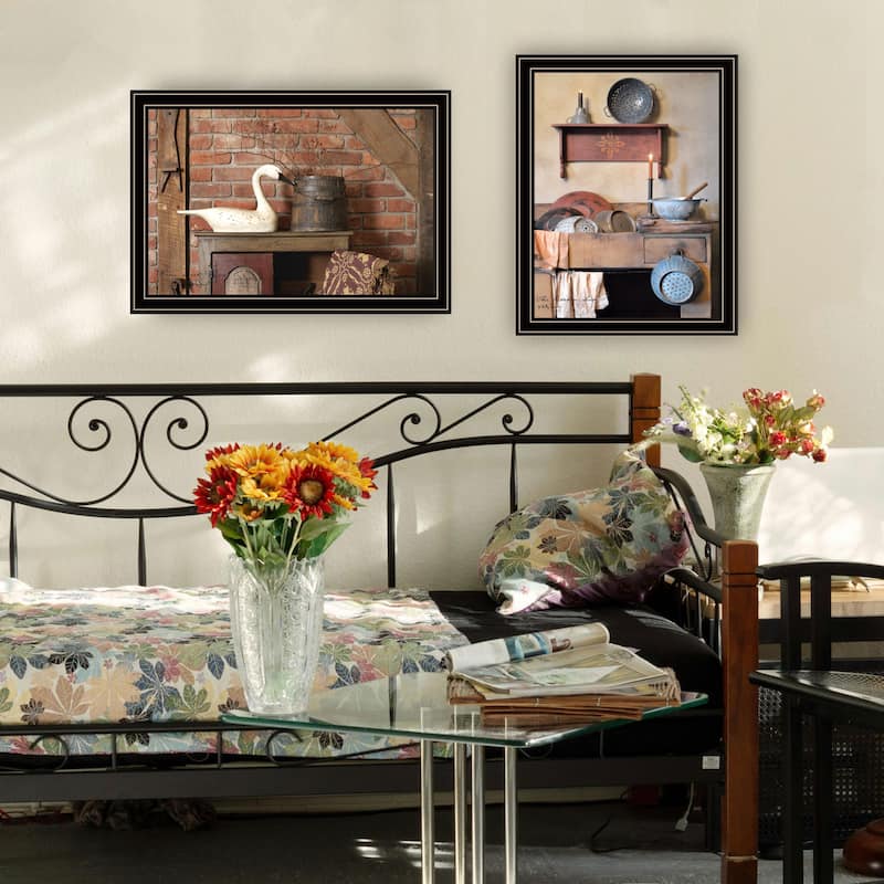 2-Piece Framed Wall Art Set - Home Sweet Home, Black Frame