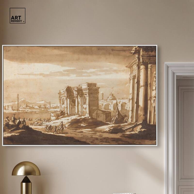 Capriccio View of Roman Ruins Canvas by Art Remedy