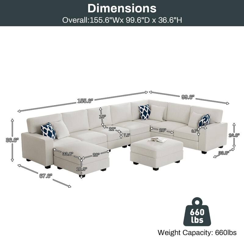 9 Piece Modular Flexible Combination Sectional