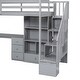 preview thumbnail 9 of 16, Loft Bed with L-Shaped Desk and Drawers Twin Size Kids Bed with Cabinet and Storage Staircase Kids Furniture, Gray