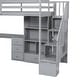 preview thumbnail 12 of 80, Multifunctional Wood Twin Size Loft Bed with L-Shaped Desk and Storage Staircase, Loft Bed Frame with Cabinet and Drawers
