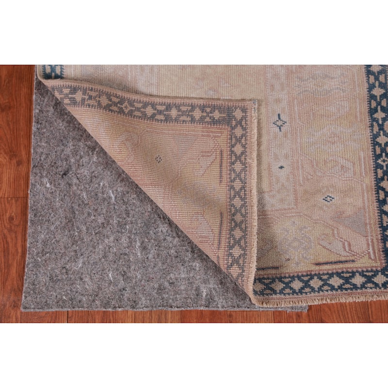 Hand Knotted Oriental 100% Wool Carpet Transitional Geometric Peach Oushak Runner Rug - 13' 8'' X 2' 4''