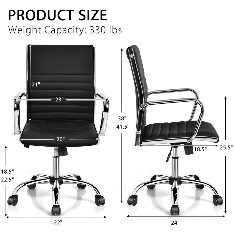 Gymax PU Leather Office Chair High Back Conference Task Chair