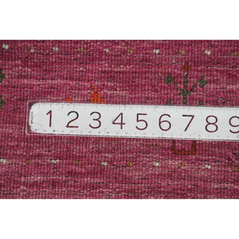 Violet Tribal Gabbeh Indian Runner Rug Handmade Wool Carpet - 2'4" x 9'8"