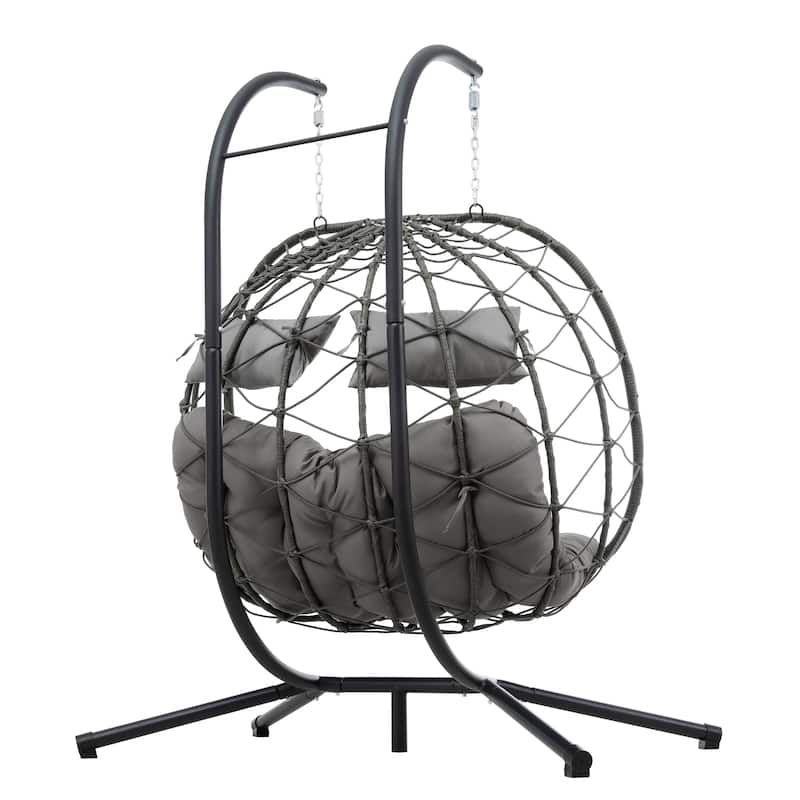 Steel Frame 2-Person Egg Chair with Stand