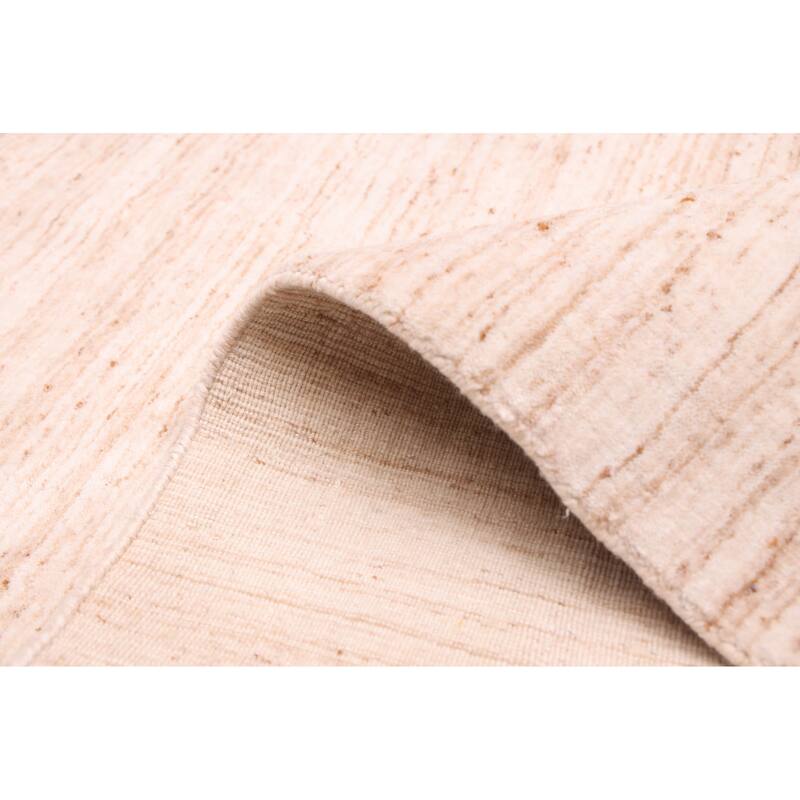 ECARPETGALLERY Hand Loomed Ananda Cream Wool Rug - 5'5 x 7'9