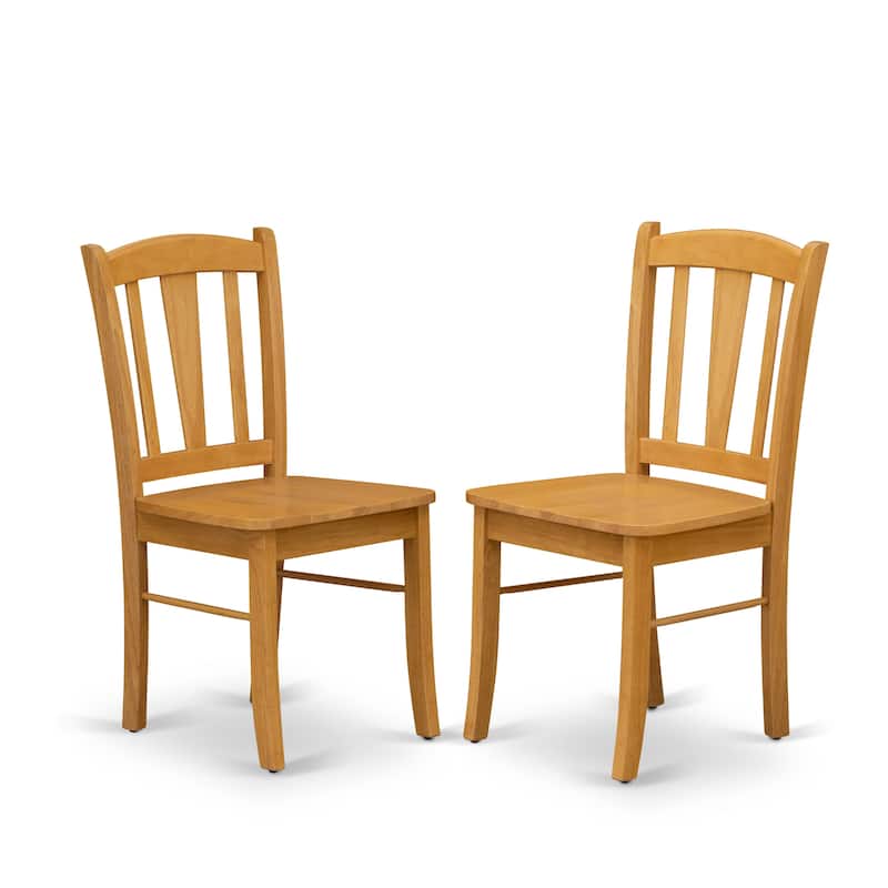 East West Furniture 5 Piece Kitchen Table Set- a Round Dining Room Table with Dropleaf and 4 Dining Chairs, Oak