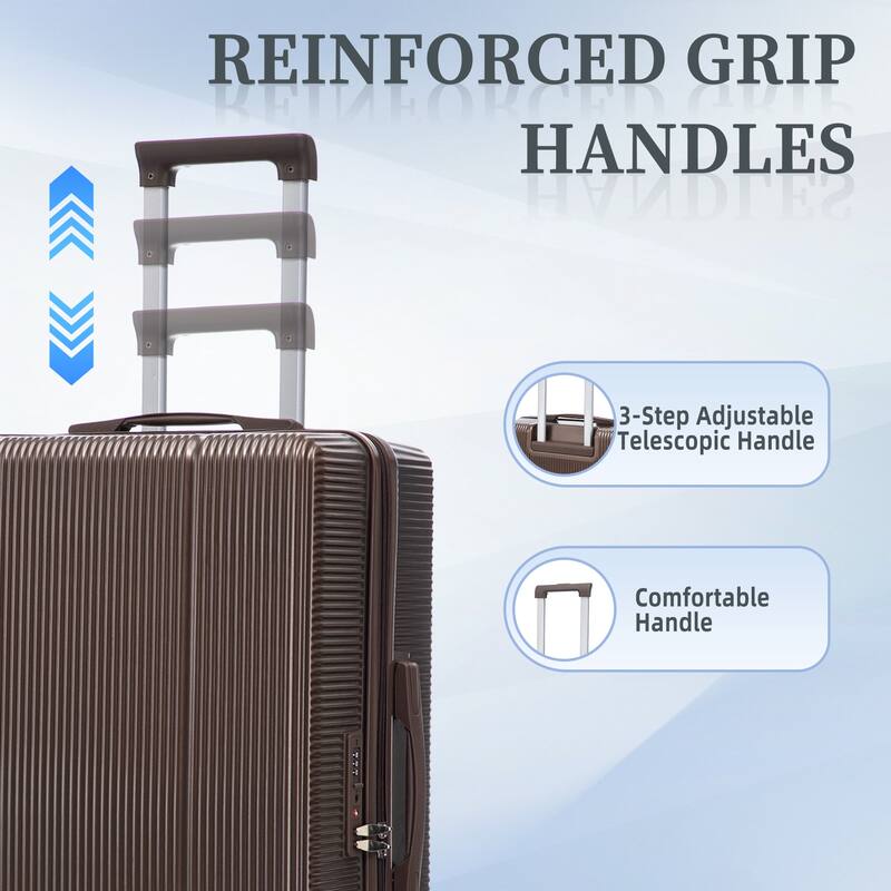 20"/24"/28" 3 pcs/set in ABS Spinner Wheel Luggage, Carry on Suitcase, Matching Color, TSA Combination Lock