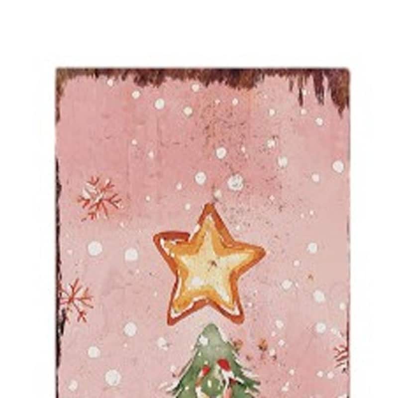 HomeRoots 42" Pink Red And White Solid Wood Christmas Gingerbread Garden Stake