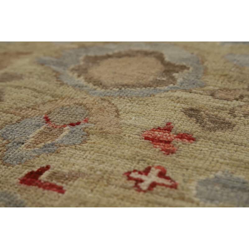 Hand Knotted Oriental 100% Wool Carpet Transitional All-Over Navy Blue & Blues Oushak Area Rug - 8' 8'' X 5' 11''
