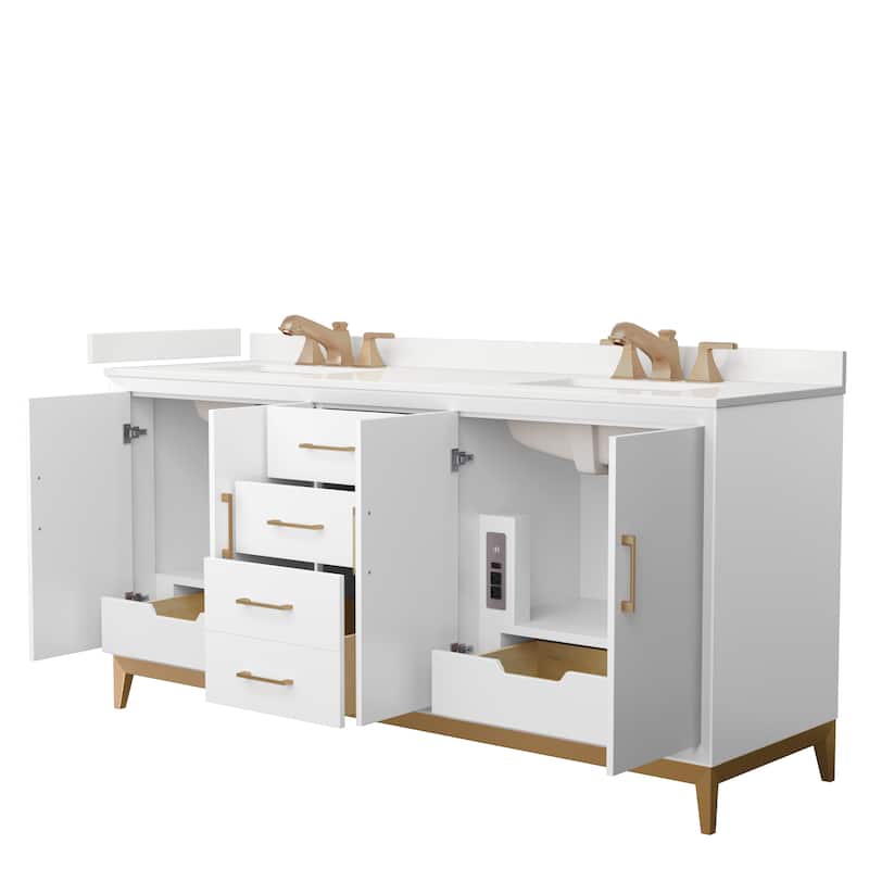 Amici 72-inch Double Vanity, Quartz Top