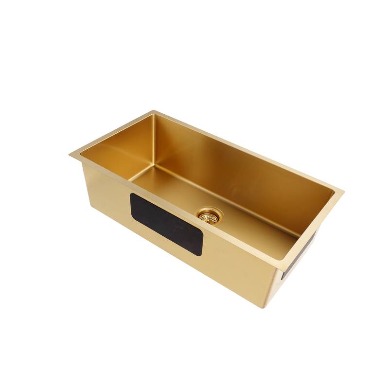 CB HOME 33" Drop-in Single Bowl Stainless Steel/Gold Kitchen Sink