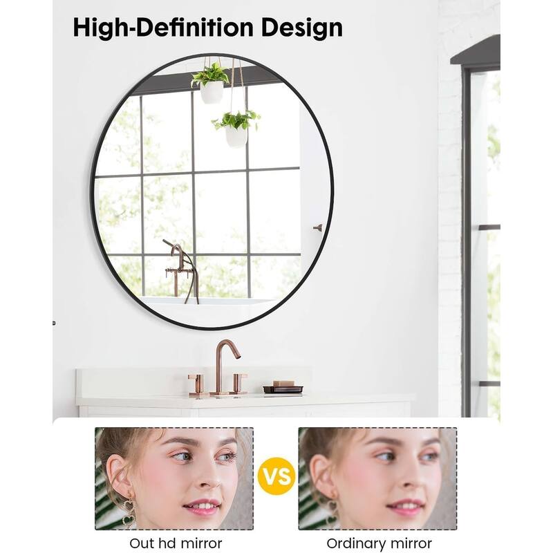 30 inchRound Mirror for Wall, Round Bathroom Mirror