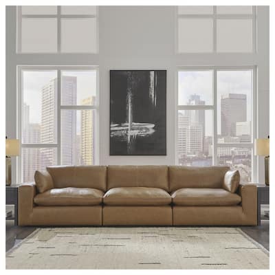 Signature Design by Ashley Emilia Caramel 3-Piece Sofa - 143"W x 43"D x 36"H