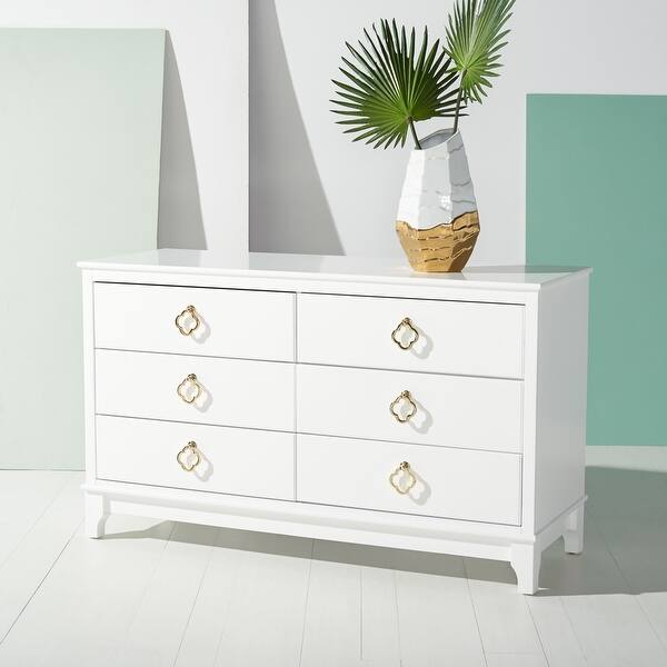 slide 2 of 27, SAFAVIEH Couture Hannon Contemporary Dresser. White/Gold