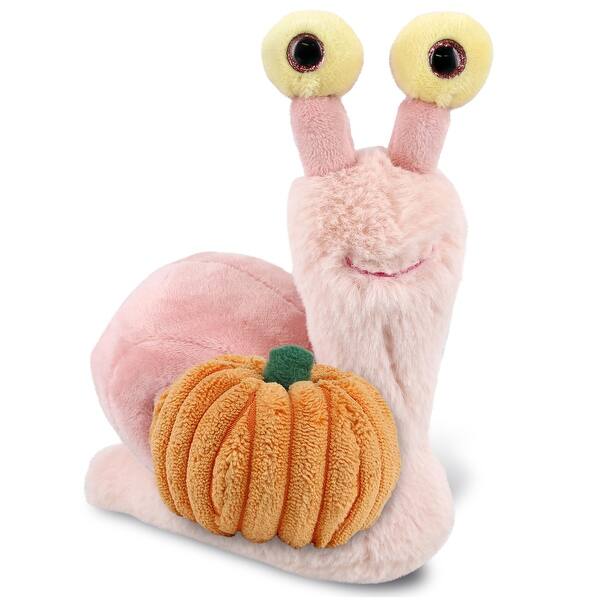 slide 2 of 6, DolliBu Super Soft Pink Snail Stuffed Animal with Pumpkin Plush Decor - 5.5 inches
