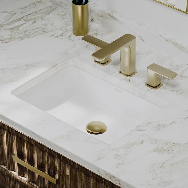 Karran Valera 18" Rectangular Undermount Vitreous China Bathroom Sink in White