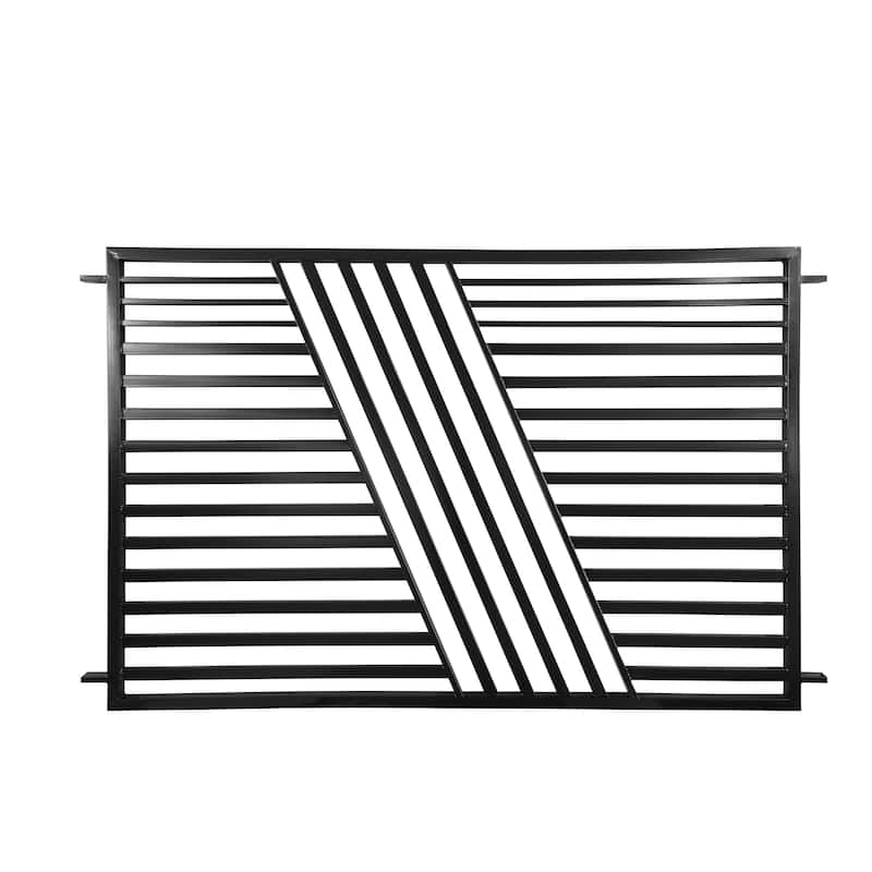 ALEKO Modern Yard Garden Sofia Style Steel Fence 8 x 5 ft Black