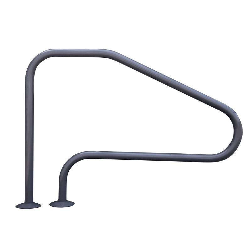 Saftron 48"x32" 4 Bend Figure 4 InGround Pool Return to Deck Rail, Graphite Gray - 17.5