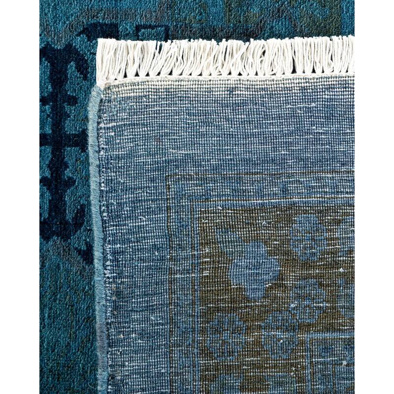 Overton Hand Knotted Wool Vintage Inspired Modern Contemporary Overdyed Gray Area Rug - 11' 10" x 15' 2"