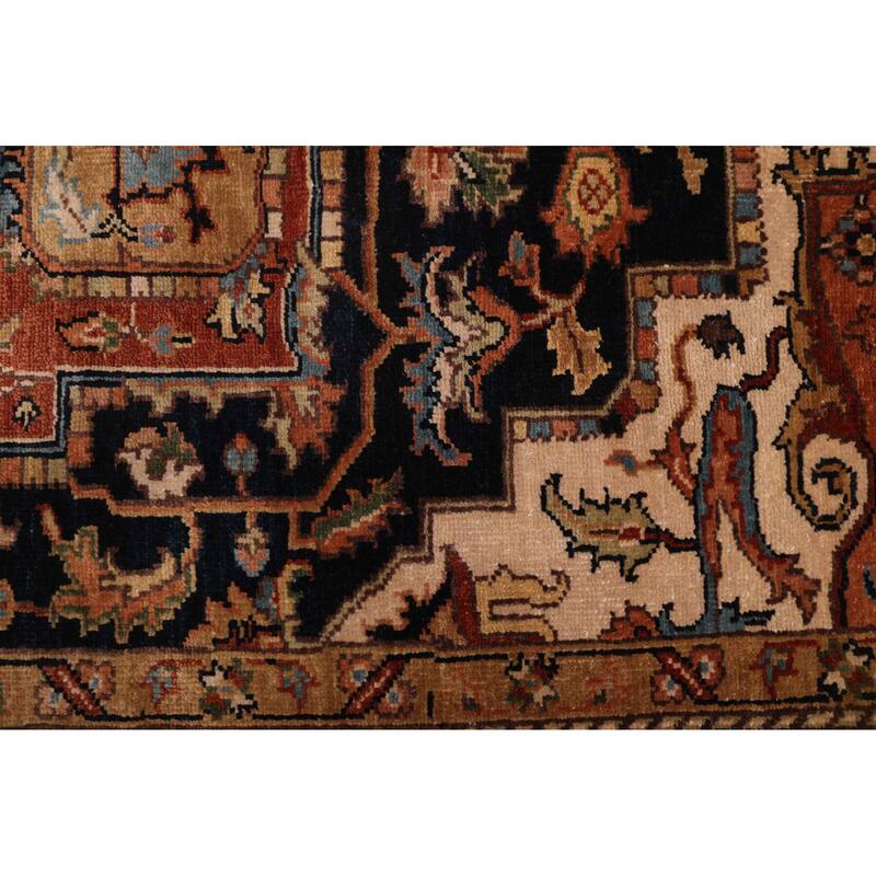 ECARPETGALLERY Hand-knotted Jules Sultane Dark Navy Wool Rug - 7'11 x 9'11