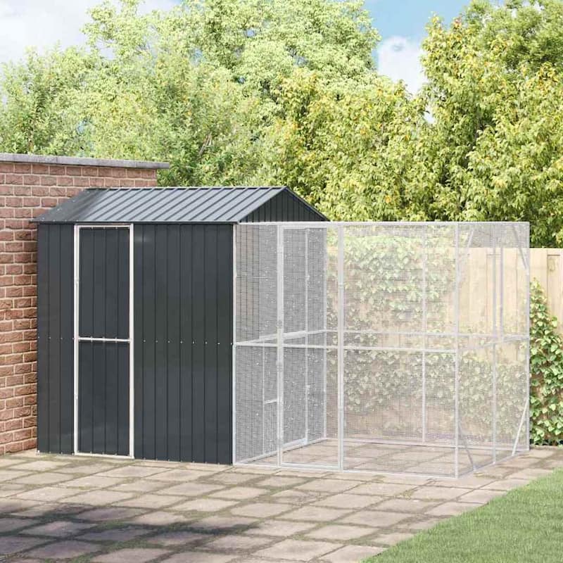 vidaXL Bird Cage Anthracite Galvanized steel - 418 x 210 x 247 cm