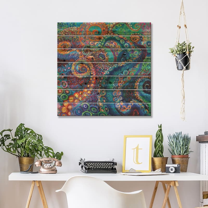 Bones Soft As Water Print On Wood by Iris Scott - Multi-Color