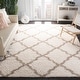 preview thumbnail 16 of 18, SAFAVIEH Dallas Shag Giusy Trellis 1.5-inch Thick Rug - Ivory/Grey - 4' x 6'