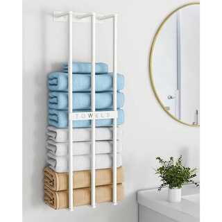 Bathroom Towel Storage Wall, Bathroom Wall Mounted Towel Rack, Rolled ...