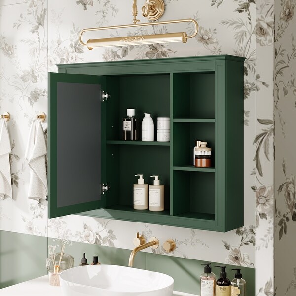 Wall Mounted Bathroom Storage Cabinet, Medicine Cabinet, Open