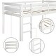 preview thumbnail 6 of 5, White Twin Low Loft Bed with Ladder & Fence