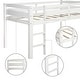 preview thumbnail 6 of 5, White Twin Size Wood Low Loft Bed with Ladder and Fence for Kids, Boys and Girls