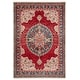 preview thumbnail 15 of 15, SAFAVIEH Kashan Ricia Oriental Rug with Fringe 3'3" x 4'10" - Red/Blue - Rectangle