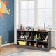 preview thumbnail 1 of 8, Gymax Kids 5-Cube Storage Cabinet 2-Shelf Wood Bookcase Organizer Grey Grey