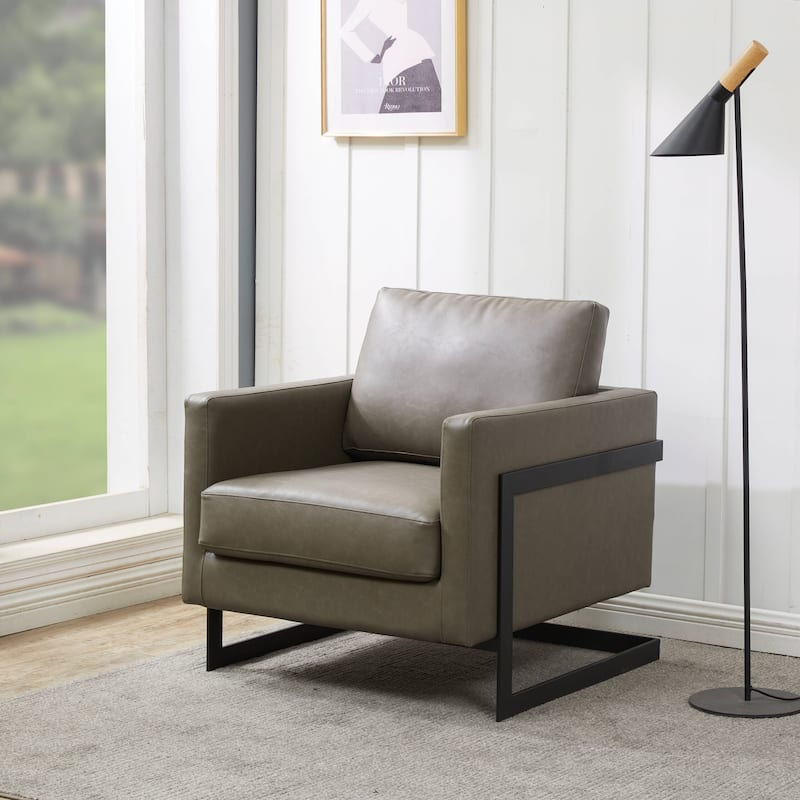 Lincoln Upholstered Velvet Single-Seater Sofa Fabric Accent Chair in Stainless Steel with Removable Cushions - 35"