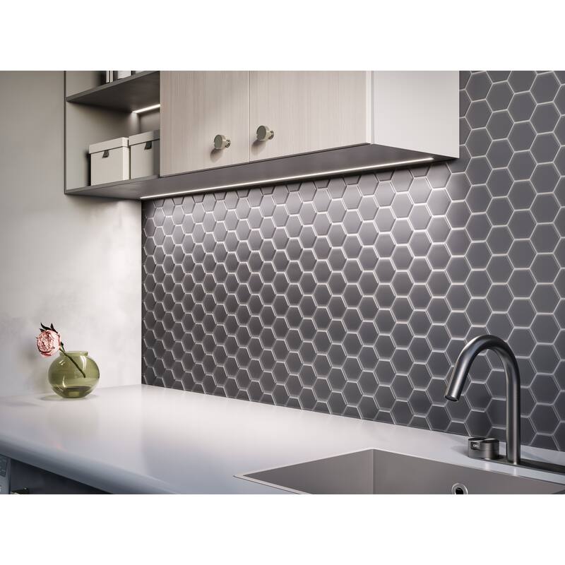 3" Beehive 10.25 in. x 11.75 in. Hexagon Glass Mesh-Mounted Mosaic Tile