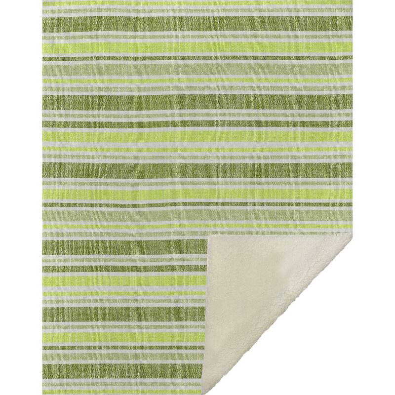 Premium Machine Washable Modern Stripe Sherpa Throw Blanket