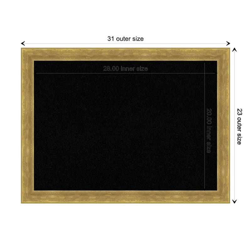 Angled Gold Wood Framed Black Corkboard Bulletin Board, Organization Board, Pin Board - Board Size 28x20