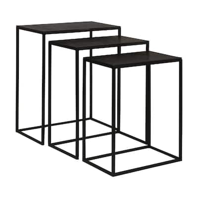 Set of 3 Black Nesting Side Tables 25.5"