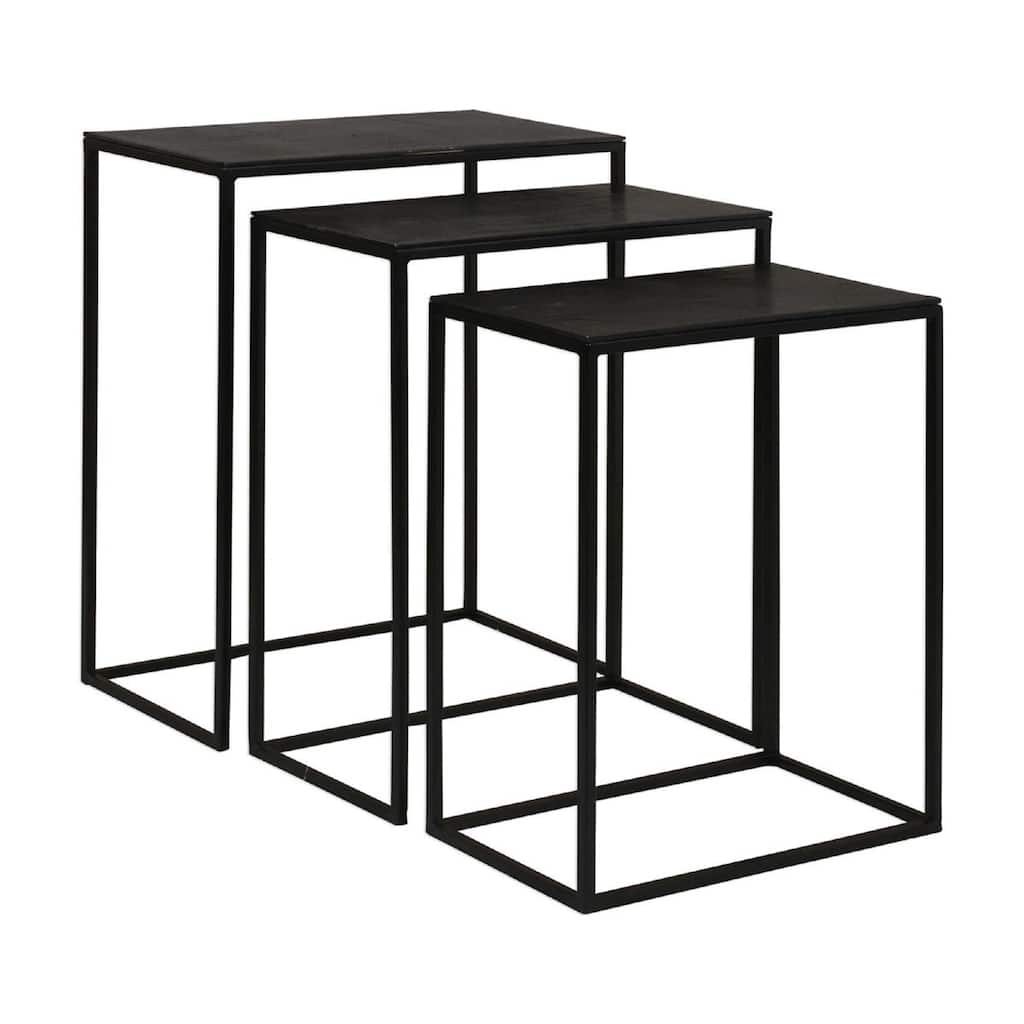 Set of 3 Black Nesting Side Tables 25.5"