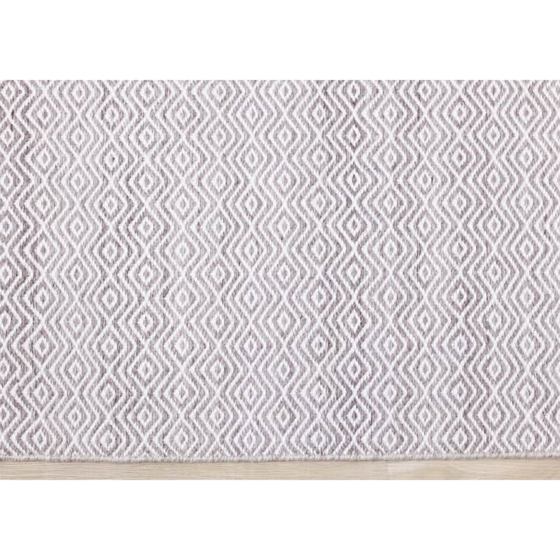 Beige Cream Diamonds Recycled Area Rug