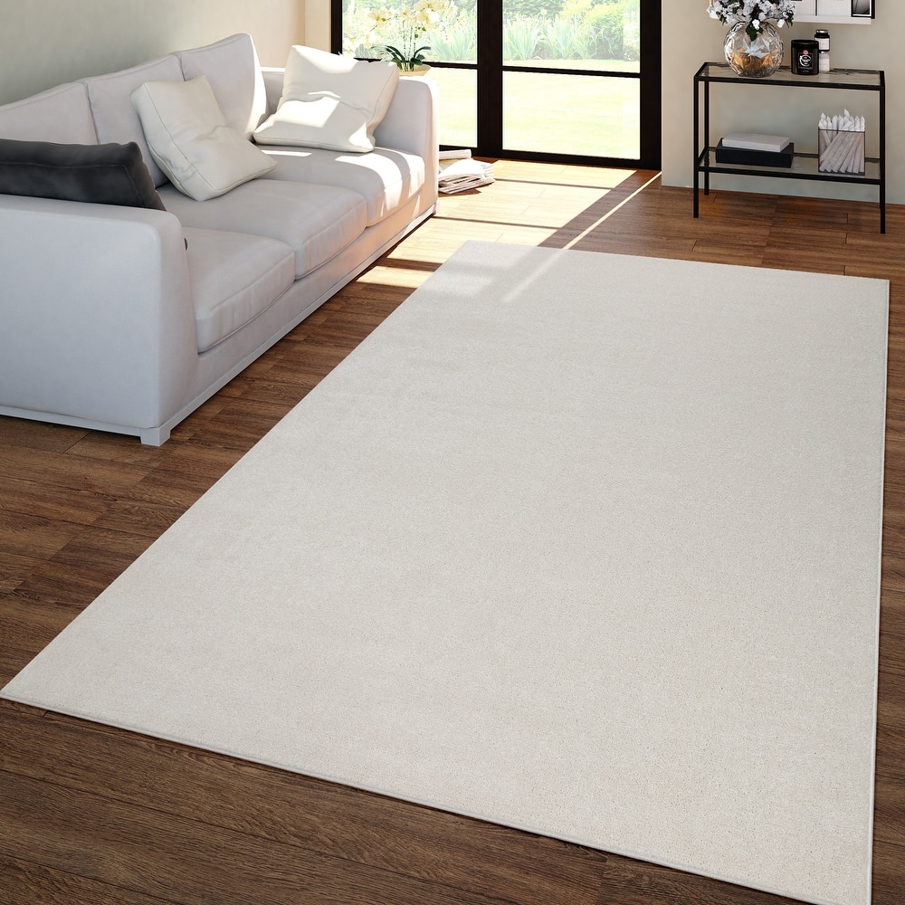 Solid Low-Pile Rug for Living Room in Plain Colors